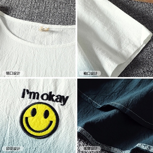 T22001-P40 渐变色亚短袖t恤男大码半袖上衣服图片
