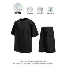 GENIOLAMODE运动休闲结构套装男士夏季新款帅气潮流一套穿搭男装，男装休闲套装，电商A001