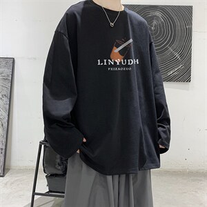 HQT1299-TP25 控价38 秋季长袖体恤大皂风2022男印花宽松长袖T恤图片