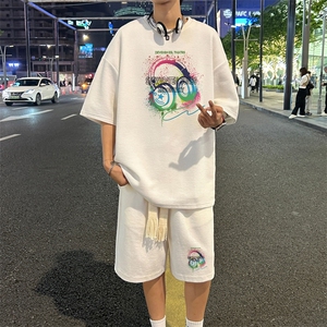 套装！ 华夫格套装短袖T恤短裤男 TZ243-特P 38图片