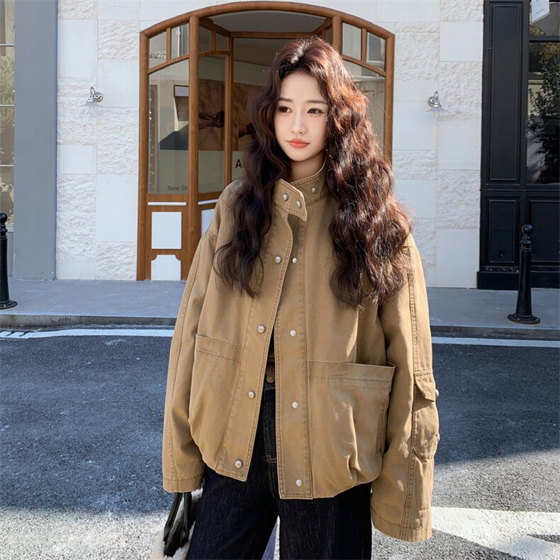 新品现货羊羔毛派克服5657-P315-K488-水洗,女装派克服,2C275