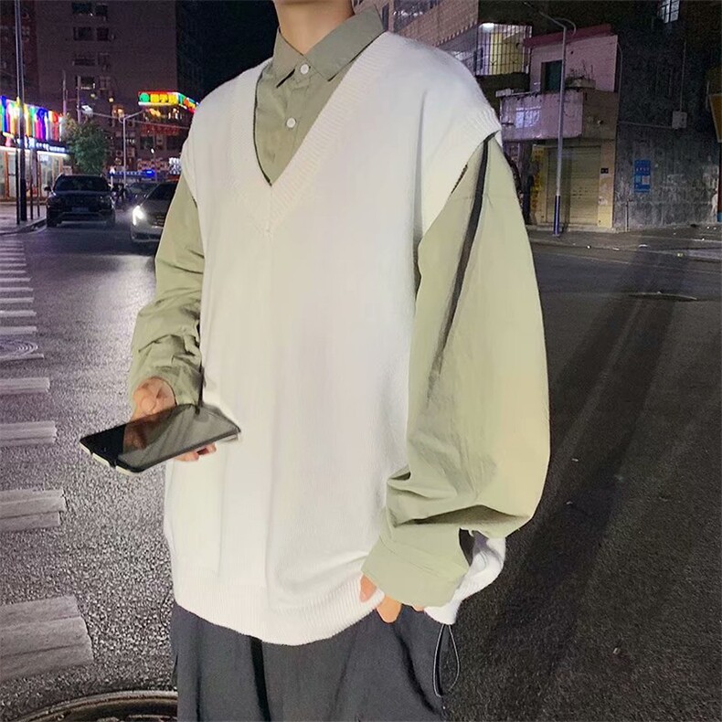 毛衣马甲外套潮流韩版针织背心港风潮牌情侣坎肩上衣MJ8802-P30,男装背心/马甲,星座1008-2