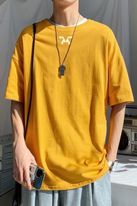 纯棉男T恤短袖夏季新款休闲男士宽松情侣印花半袖港风DX917-P30图片