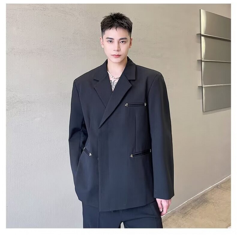 春季高级感痞帅西服男士设计感上衣网红休闲禁欲系西装外套发型师,男装西服,星座506A