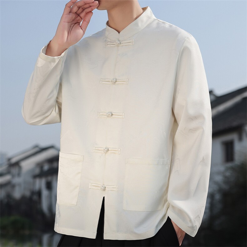 2026春季新款男装新中式唐装盘扣汉服衬衫经典风衬衣C175-P65,男装衬衫,电商B277(原6028)