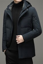 21新款中年羽绒服可脱卸帽男中长款休闲商务冬装外套HM2370-P305图片