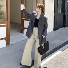 210-3283-P145-k208韩版灰色休闲西装2025年秋季，女装西装，韩蜜菓