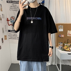 1港风圆领青春休闲大码运动日系原宿潮流男士短袖宽松7036F20控35，男装T恤，星座226-2