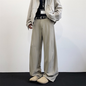 弯刀西裤男春秋美式高级感宽松直筒垂感阔腿西装休闲裤YZ336-P45,男装西服套装,星座509