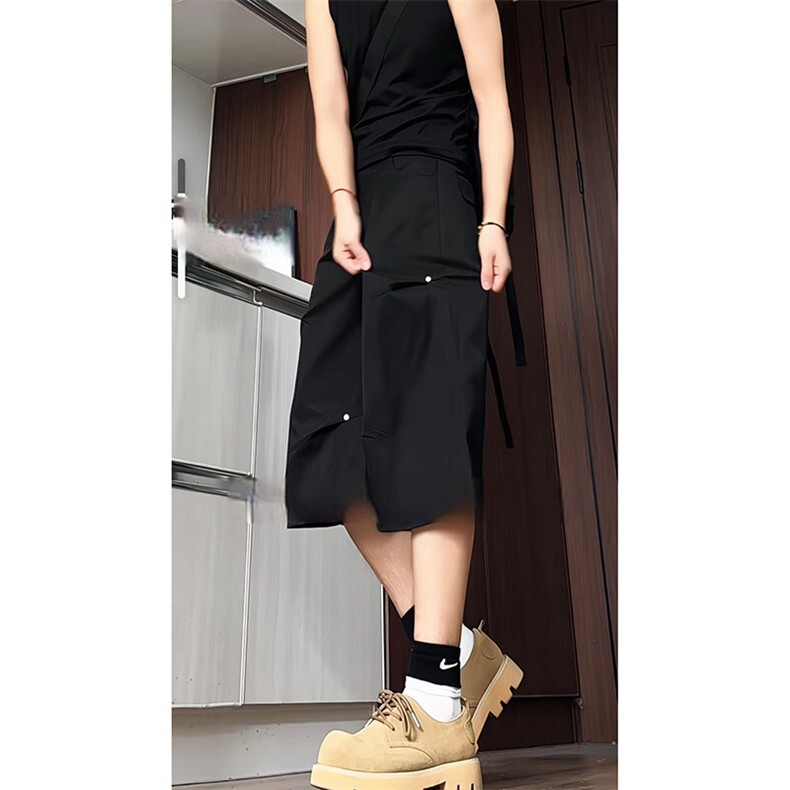 夏季美式高街褶皱cleanfit铆钉七分中裤货号QF25150特P30图片