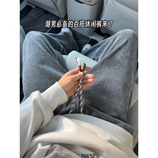 条纹卫裤痞帅潮牌直筒高级感时尚垂感休闲裤男5Q2081-TP3059，男装休闲裤，电商A102