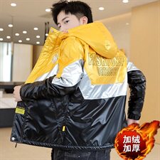 冬季亮三拼羽棉服男模特加厚夹克保暖外套工装棉衣上蓝872加绒，男装夹克，星座1207