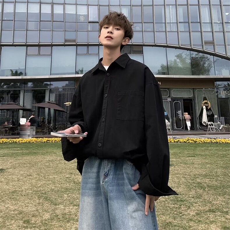 A411-P402024春季新款潮牌衬衣外套日系cityboy休闲DK制服现货，男装工装外套，星座512-6