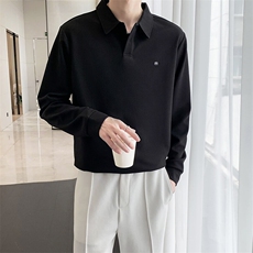 轻熟风宽松阔版华夫格面料男士POLO刺绣上衣PL08/P55特，男装卫衣，电商A243