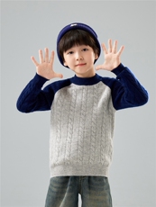优质精选儿童插肩袖针织毛衣中大童羊毛拼色打底衫男女童羊绒上衣，童装儿童羊毛衫，初丹羊绒童装
