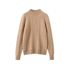 2024年秋季新款时尚简约百搭显瘦V字格套头35%羊绒衫，女装羊绒衫，奥帆羊绒