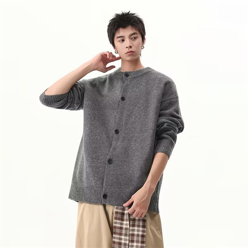 秋冬美式潮牌针织毛衣男宽松休闲慵懒风开衫外套914-4-M5809P57,男装针织衫/毛衣,星座914-4