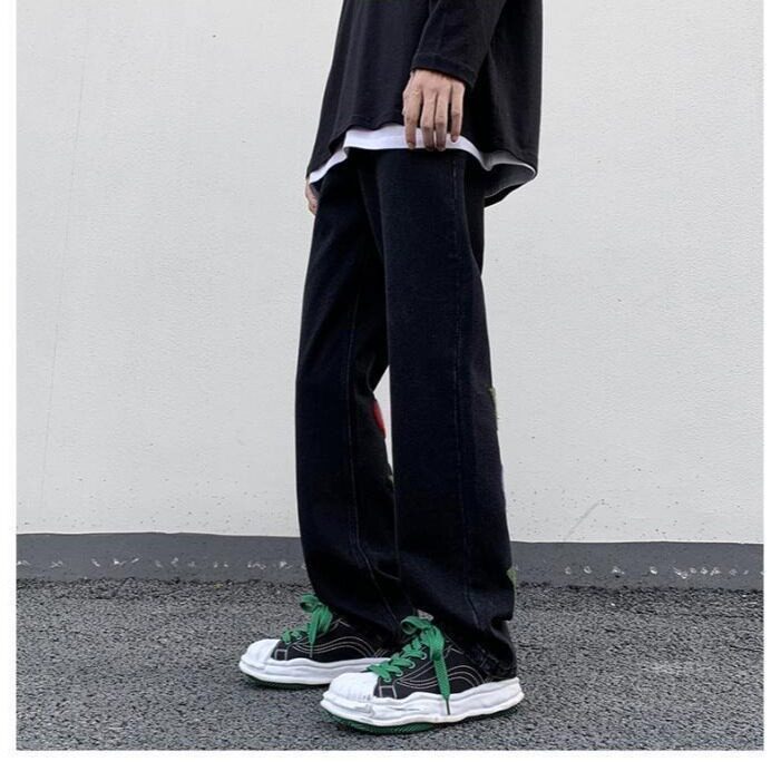 潮流直筒休闲长裤牛仔裤男潮牌小众无品牌文艺新款百搭气质日系，男装牛仔裤，星座506A