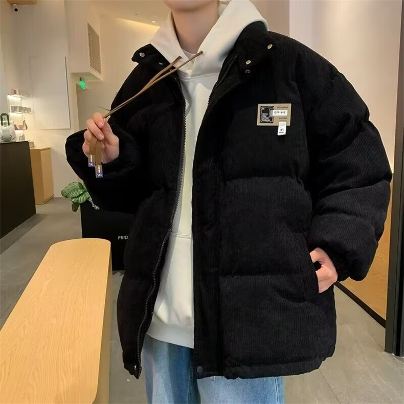 美式贴标棉衣男冬季ins宽松情侣保暖棉服灯芯绒棉袄外套MW91,男装棉衣,星座1116A-1（原606A）