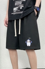 HD74167-P22华夫格短裤男大码宽松五分裤男直筒中裤，男装休闲裤，电商A040