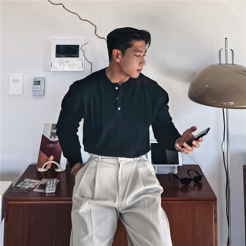 P40网络图B517原版高品质针织衫黑色白色M~3XL,男装针织衫/毛衣,星座506A