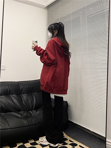 美式复古连帽重磅卫衣基础款休闲宽松oversize图片