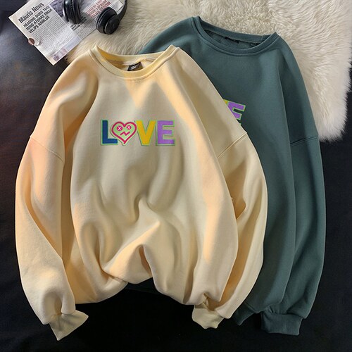 21秋季新品港风宽松大码款十色圆领男女卫衣WY108P40控58，男装卫衣，电商A089-1