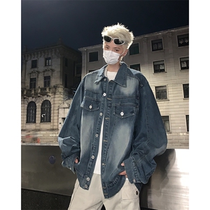 F417 P65男生秋装新中式潮牛仔外套男复古宽松水洗做,男装工装外套,星座512-6