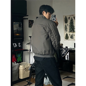 1506-1/JF-1001/P52短款夹克男款冬立领三防工装外套机车棒球服」图片