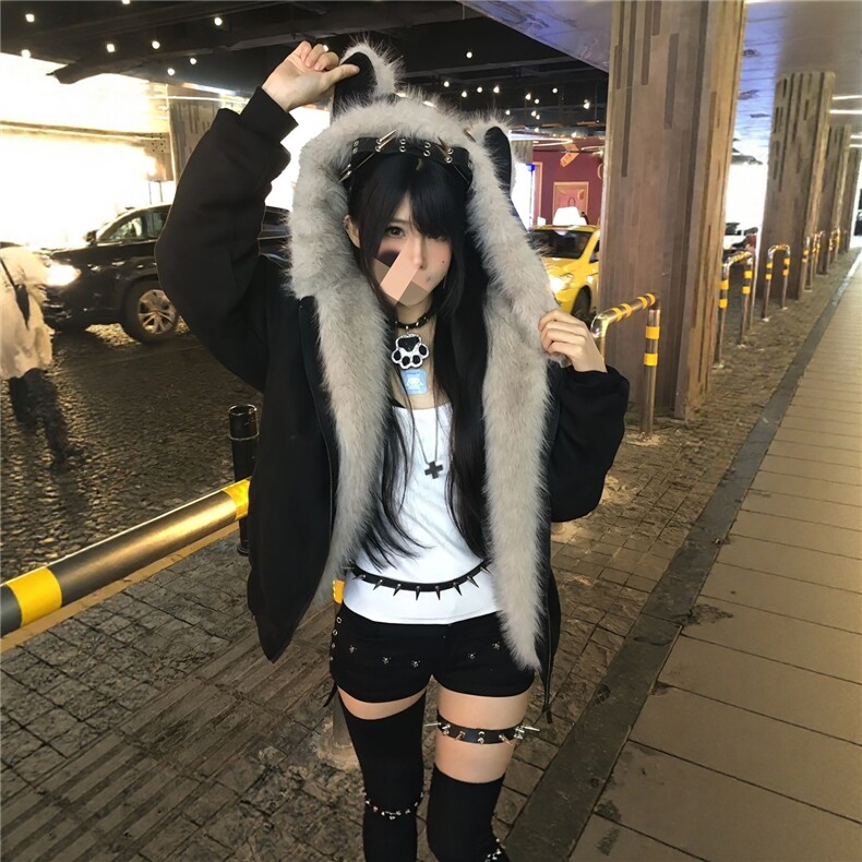 座山雕毛茸茸棉服女加厚美式cleanfit棉衣外套M07825-P85,男装棉衣,星座308B-2