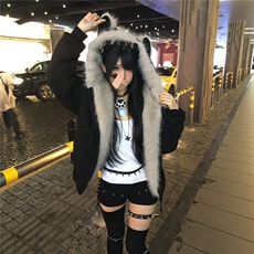 座山雕毛茸茸棉服女加厚美式cleanfit棉衣外套M07825-P85，男装棉衣，星座308B-2