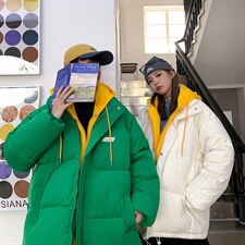 涂层面料绝不跑棉2025冬装假两件棉衣男女面包服棉服棉袄外套P90，男装棉衣，星座207