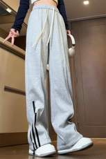 2025春季新款内景大码美式直筒织带卫裤M-5XHK24045-特P40，男装休闲裤，电商A022