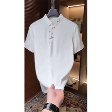 夏季领口花卉刺绣POLO衫时尚休闲短袖，网图A061-AT01533-特p35，男装T恤，电商A061