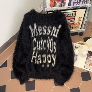 秋冬季水貂绒毛衣男美式街头加厚保暖  M6036P P55图片