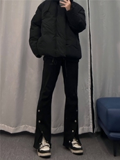 高街美式排扣牛仔裤拉链设计感直筒牛仔裤，男装牛仔裤，星座310A-4