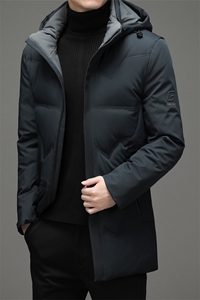 中青年男灰鸭绒羽绒服2023冬季新款加厚男外套爸爸装XXH2101-P340图片