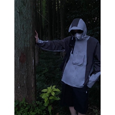 秋冬季拼接撞色连帽工装夹克男潮冲锋衣外套男FQ024-P65，男装夹克，星座1007（原301D）