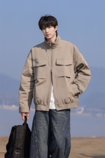 港风立领多口袋设计工装大码M-5XL夹克男聚酯纤维JK77987P85，男装夹克，星座227-7
