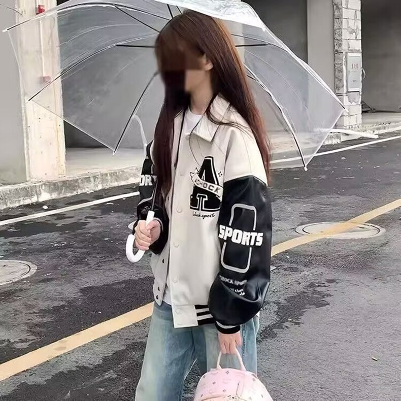 春秋棒球刺绣少女高中学生上衣夹克情侣复古初中服冬美式外套新款图片