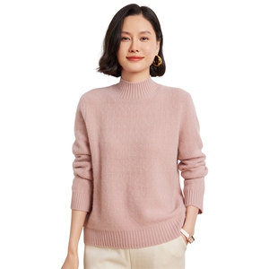 优雅女士半高领羊绒衫 简约百搭显瘦保暖毛衣图片
