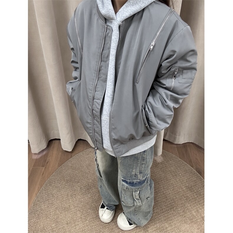 现货灰色三防面料夹棉棉服拉链多功能棉衣潮男JMF33-特p,男装棉衣,星座910A
