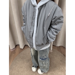 现货 灰色三防面料夹棉棉服拉链多功能棉衣潮男JMF33-特p图片