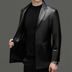 8016秋冬新款海宁男士皮衣皮西服休闲男装外套百搭P750，男装皮衣，电商B360