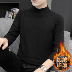 十万件不断货 半高领毛衣男士冬季加绒内搭保暖打底针织衫M90-P30图片