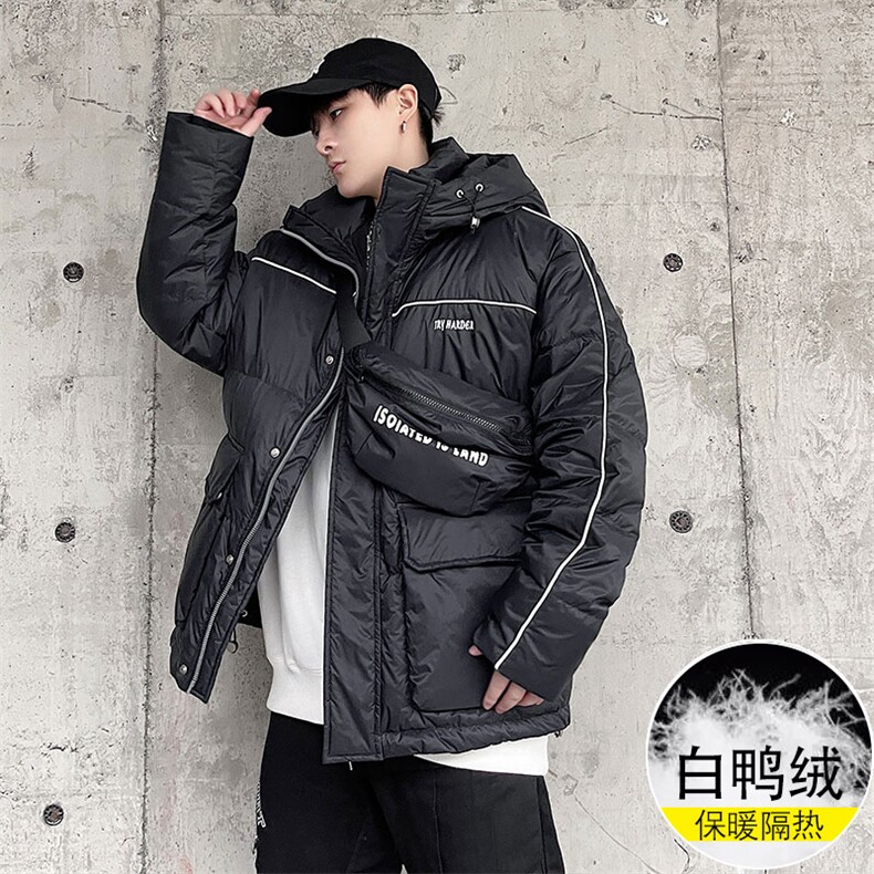 克莱因蓝羽绒服男大鹅绒面包服情侣短款外套AW3112P378限428,男装羽绒服,电商A089-1