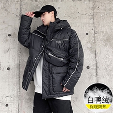 克莱因蓝羽绒服男大鹅绒面包服情侣短款外套AW3112P378限428，男装羽绒服，电商A089-1