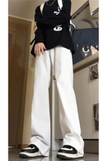 春季美式微喇牛仔裤男款vibe风高街直筒裤休闲裤子潮牌KZ002P55，男装牛仔裤，电商B312