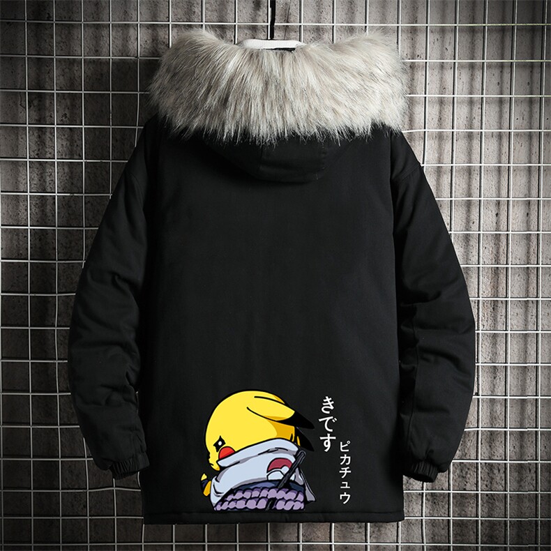 MM48036-P130 冬季大毛领衣男士大码加厚袄男服 网格挂拍图片
