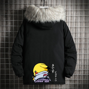 MM48036-P130 冬季大毛领衣男士大码加厚袄男服 网格挂拍图片
